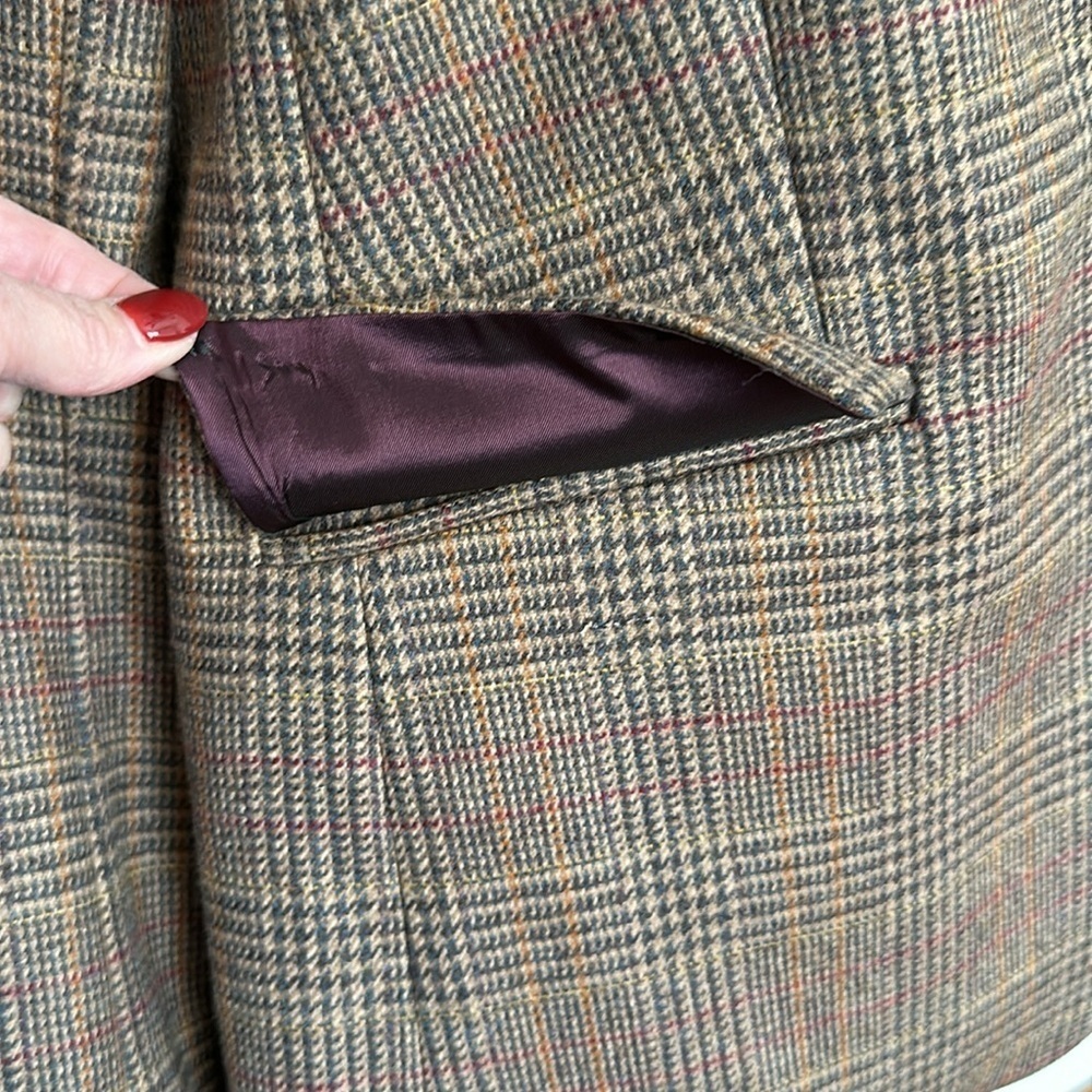 JACK WILLS Fox Brothers Lambswool Glen Plaid‎ Blazer British Tailored Jacket 6 - Picture 6 of 16